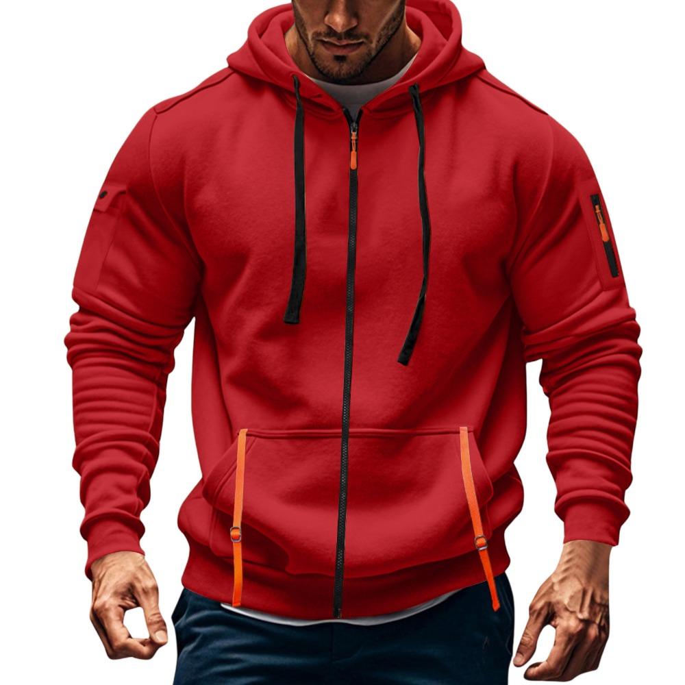 Men's Sportswear Y2K Trend Innovation Men's Hooded Sweatshirt New Multi-pocket Cardigan Fleece Sweatshirt Jacket