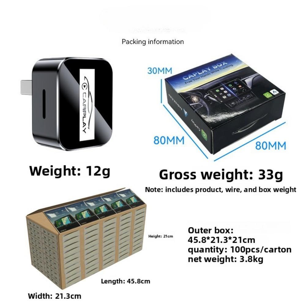 Wireless CarPlay Adapter Convert Wired To Wireless CarPlay Box Android Auto Smart CarPlay Dongle for Car Stereo