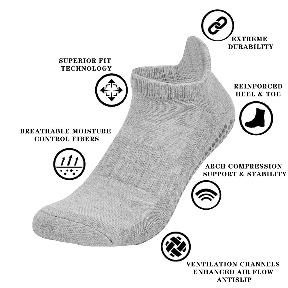 3 Pairs Elasticity Non Slip Socks,Cotton,Breathable,Sport ,Men Women Trampoline,Early Education,Yoga, Running, Plus Size EU35-50
