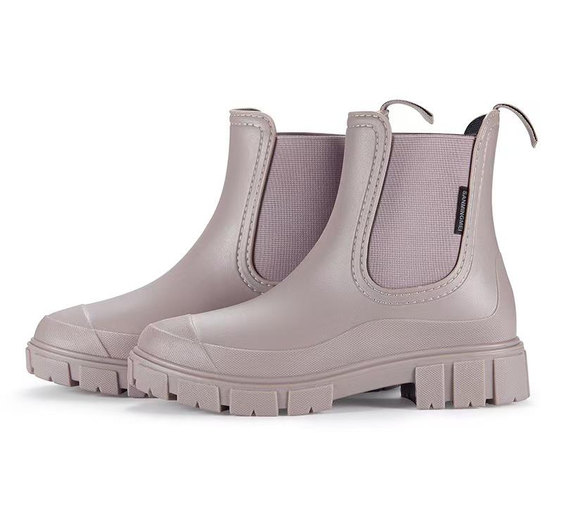 Women's Mid-Calf Chelsea Rain Boots - Waterproof, Non-Slip, Fashionable Rubber Shoes
