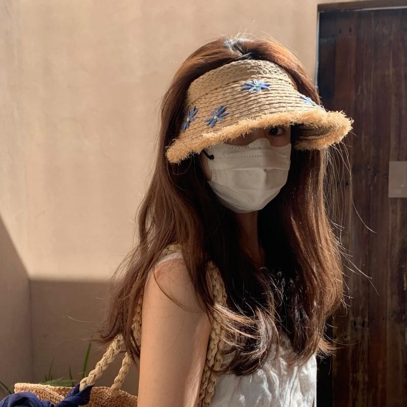 Straw Sunscreen Cap Hat Lightweight  Headband Style Breathable Protection Uv