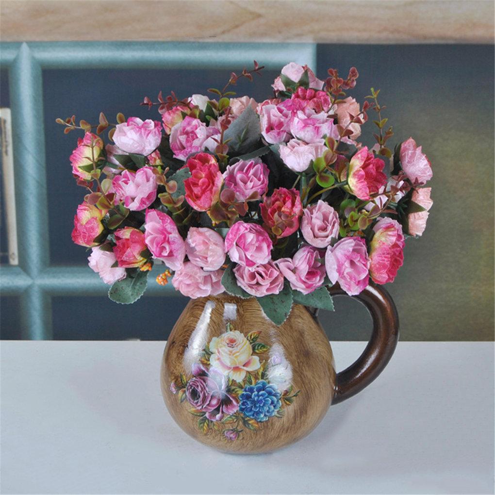 21Heads Artificial Rose Flower Silk Flower Wedding Party Bouquet Home Decor