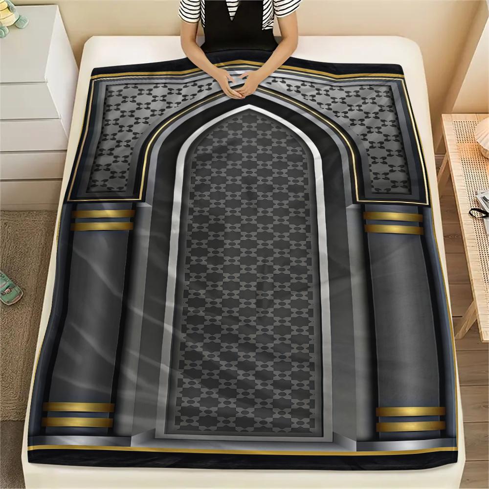 1Pz Coperta in Flanella con Stampa Musulmana, Alta Qualità, Per Tutte le Stagioni, Decorazione per la Casa, Calore e Comfort, Perfetta per Regali di Natale