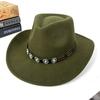 Europe, America and the West cowboy hat woolen curl top hat ethnic style curved brim jazz hat Tibetan travel hat tide