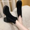 Chunky Platform Women Ankle Boots Suede High Heels Retro Shoes Winter 2025 Trend Designer New Motorcycle Boots Goth Botas Mujer