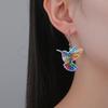 Lucktune Colorful Hummingbird Earrings Stainless Steel Flying Birds Earrings For Women Girls Fashion Elegant Jewelry Party Gifts