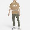 Nike T Shirts Men's Seaweed Brown Crew Neck Moderate Straight Fit DB3605-303