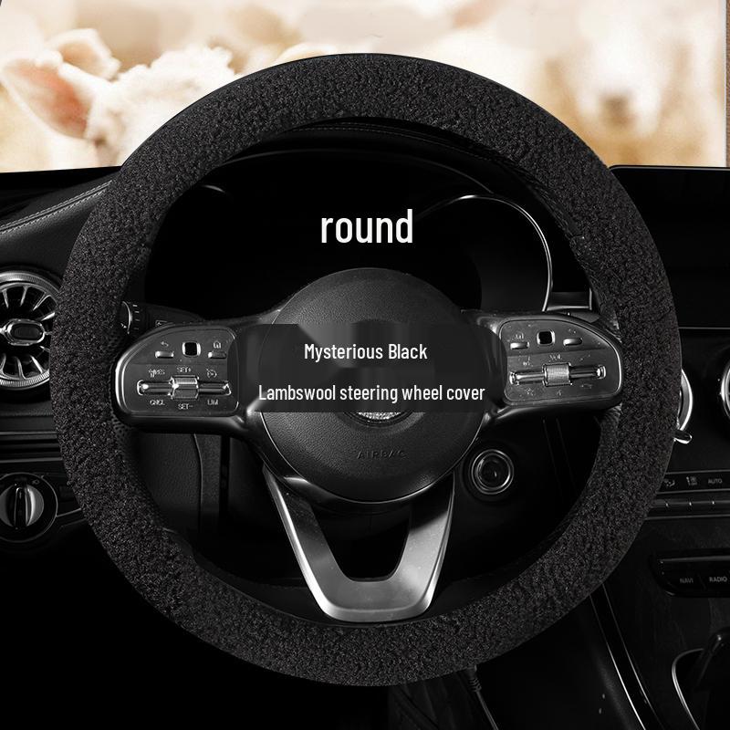 

Роскошная зимняя оплетка на руль из овечьей шерсти, диаметр 38 см, унисекс 38cm