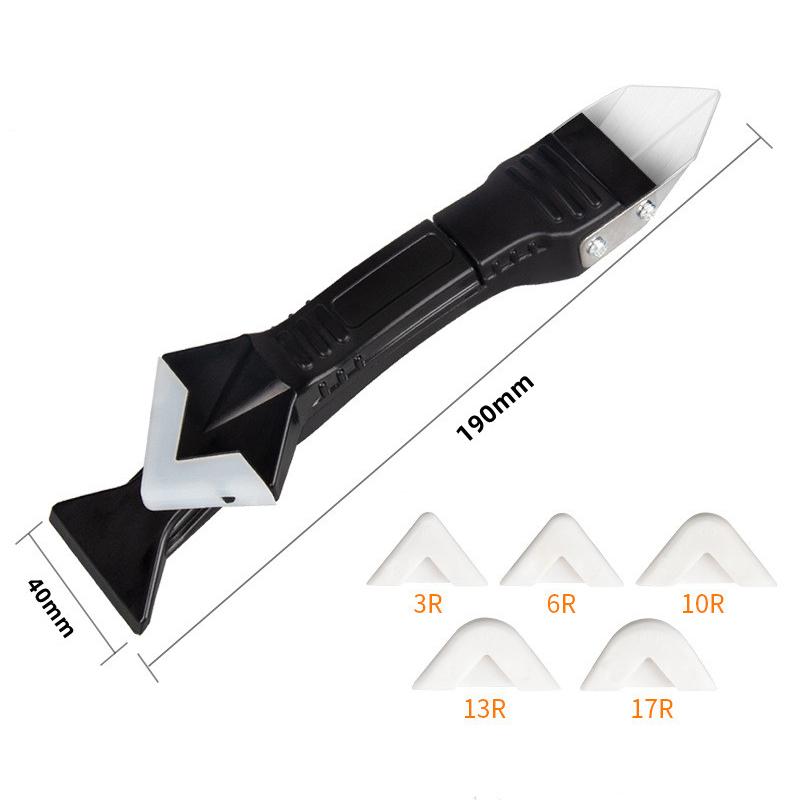 5 In 1 Silicone Squeegee Squeegee Remover Knife Repairing Sealant Smooth Grout Trowel Rubber Shovel Floor Glass Glue Quick Tool