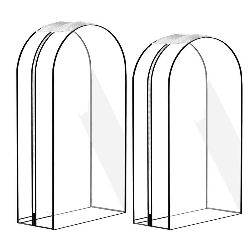 3pcs Clear Garment Covers with Zipper Waterproof Long Coat Protector Dust-proof Clothing Storage Bag for Gowns