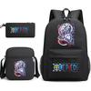 One Piece Luffy Anime Print Student Backpack Set 3 In 1 School Bag for Boys Girls with Pencil Case Tote Shoulder Bag