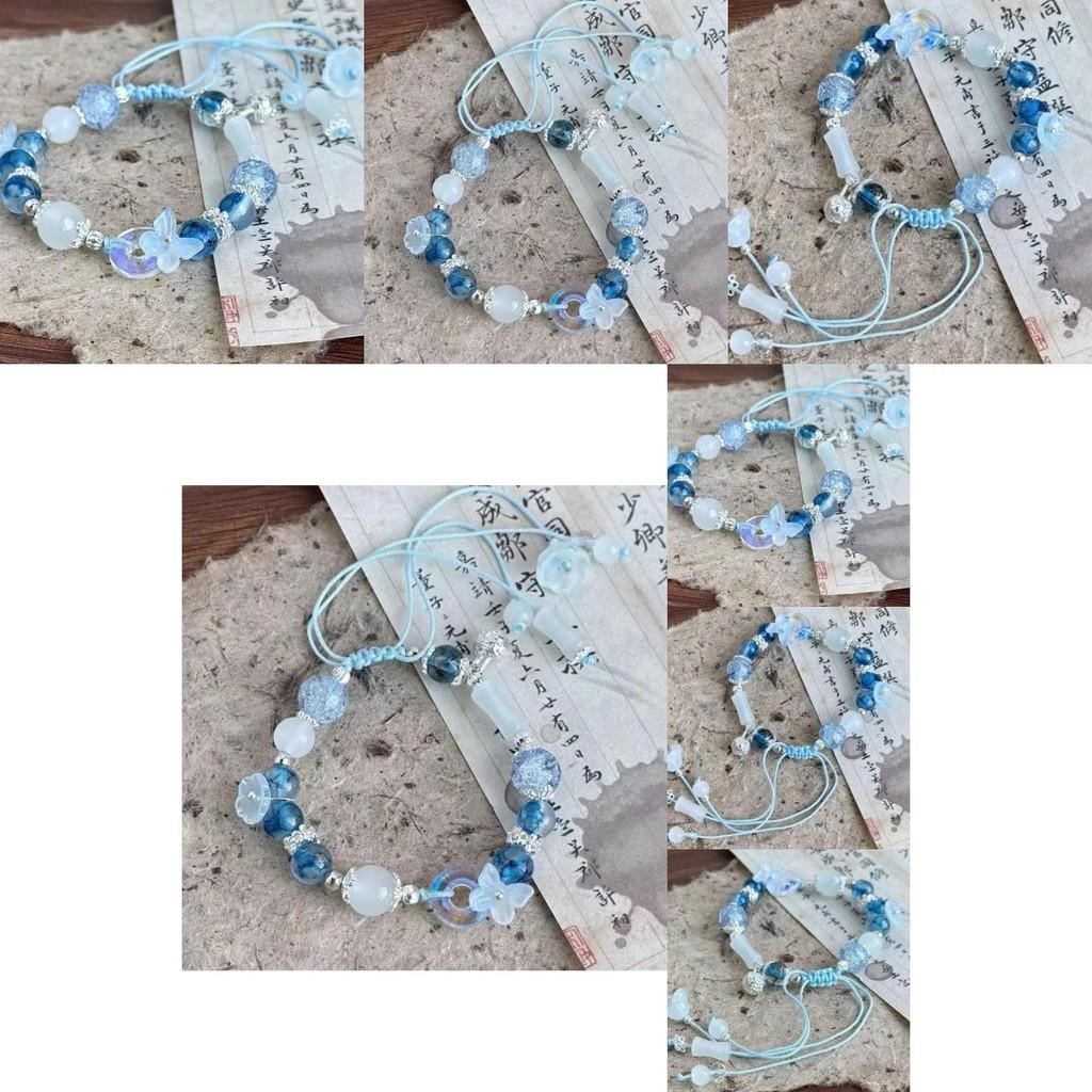 Trendy Floral Beaded Bracelet For Women Unique Adjustable Chinese Style