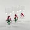 Beverage Drinking Cup for Party Use Glass Cup Elegant with Mini Scarf Christmas Gift Stemwares Wine Glass High Stemmed 1/2pcs