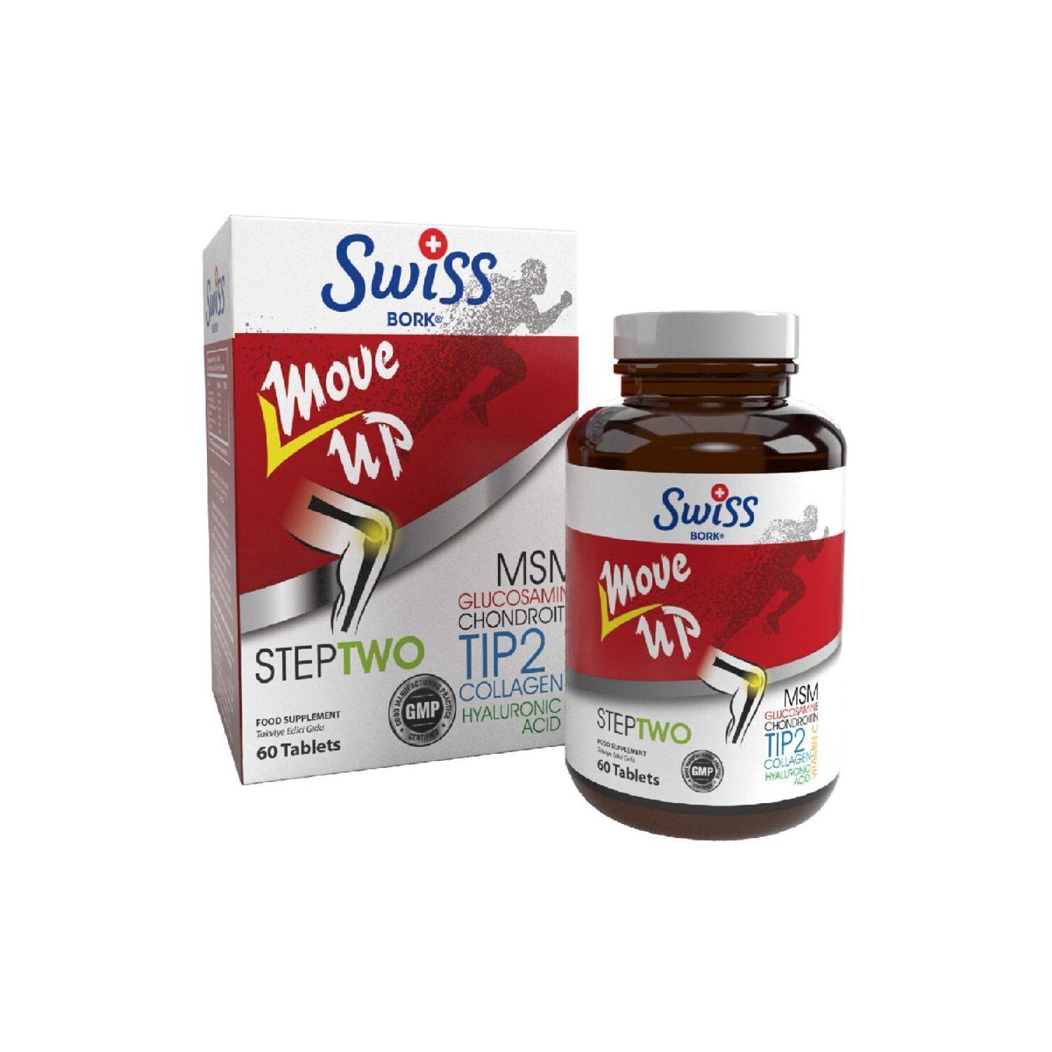 

Bork Move Up Step Two Glucosamine Type 2 Collagen 60 Tablets (New Glass Bottle): 09.2025)