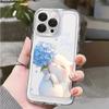 Cute Cat Hydrangea Protective Phone Case For iPhone 17 Air 16 16e 15 13 12 11 Pro Max Pro Plus Soft Anti-Scratch Funda Cover