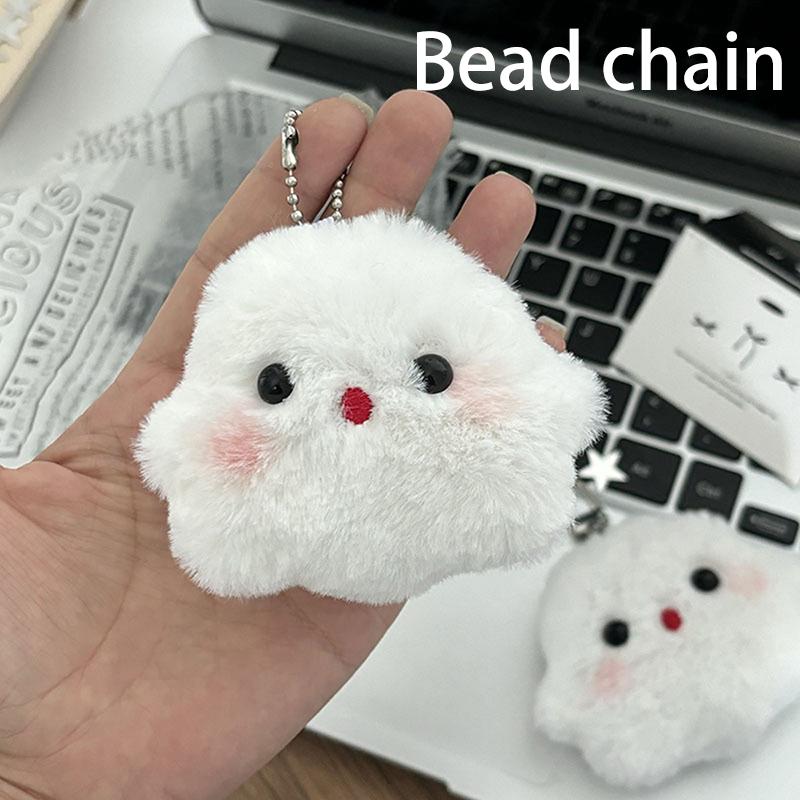 Lovely Little Ghost Doll Key Chains Comfortable Plush Stuffed Toy Squeak Ghost Woman'S Bag Ornament Keychain Accessories