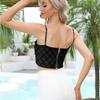 Women's Decorative French Retro Backless To Cover The Side Breasts Bustier Outside The Thin Section of The Mesh Anti-glare Sequins Small Vest