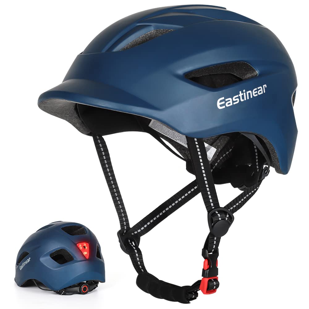 

EASTINEAR Bicycle Helmet for Road Adjustable for Commuting and School Adults, Bikes, Unisex, Ultra-Lightweight, High-Rigidity, LED, Breathable, Size, синий
