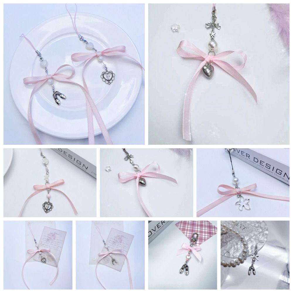 

Брелок для ключей Sweet Girl, цепочка для телефона с бантом, ремешок для мобильного телефона Y2K, подвески для телефона, чехол для гарнитуры