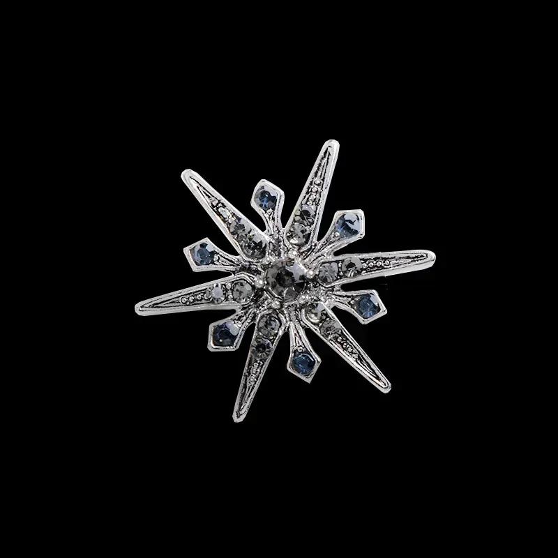 Korean Metal Star Brooch Pin Crystal Lapel Pin Men's Suit Shirt Corsage Badge Dress Collar Luxury Jewelry for Women Accessories