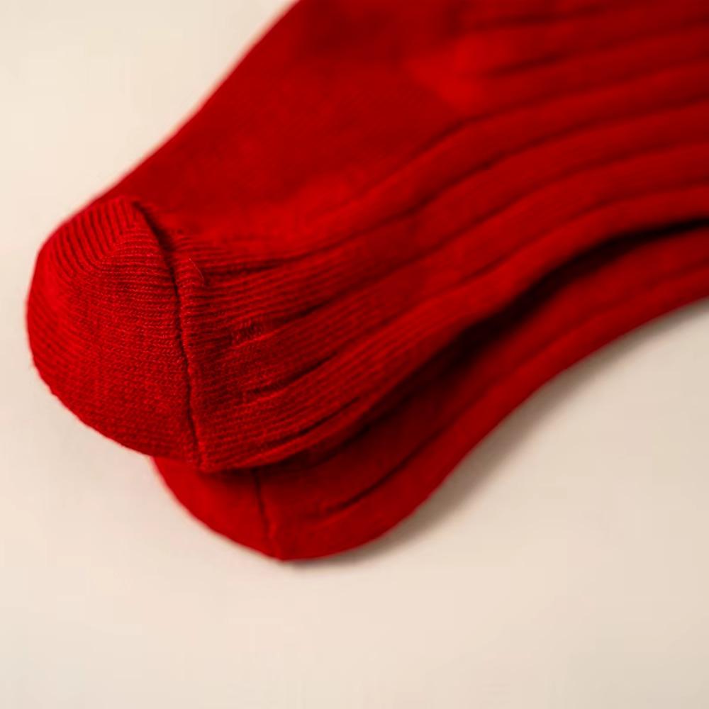 Cotton Baby Knee High Long Sock Sweet Bow Middle Tube Socks New Kids Red Socks  Christmas Gifts