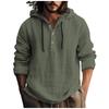 Autumn And Winter Men's Solid Long Sleeve Cotton Hemp Sweater Casual Hooded Sweater