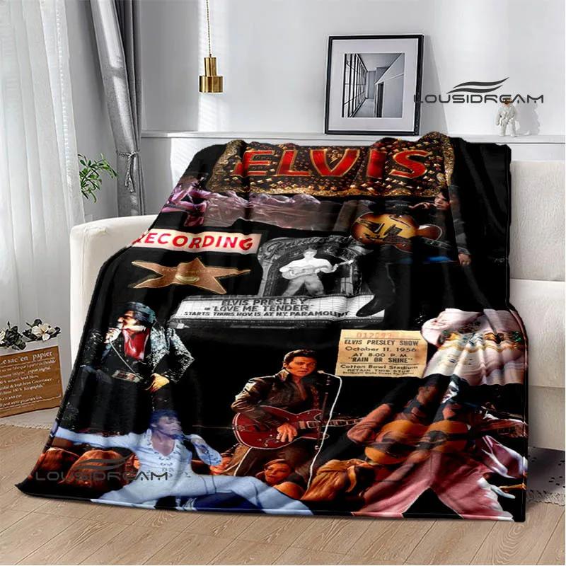 E-Elvis-Presley Retro print deken dekens voor bedden Picknickdekens Flensdeken Zachte en comfortabele deken verjaardagscadeau