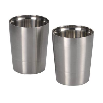 Par de vasos termo de doble pared de acero inoxidable aproximadamente, con doble cierre, 270 ml, acero, THM-01T
