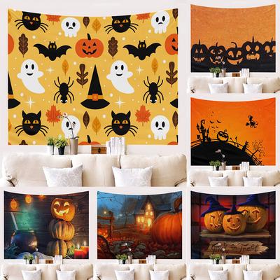 Halloween Kürbis Heimdeko Wandteppich Wandbehang Hippie Wandteppich Schlafzimmer Wohnzimmer Studentenwohnheim Wanddeko Hintergrundtuch