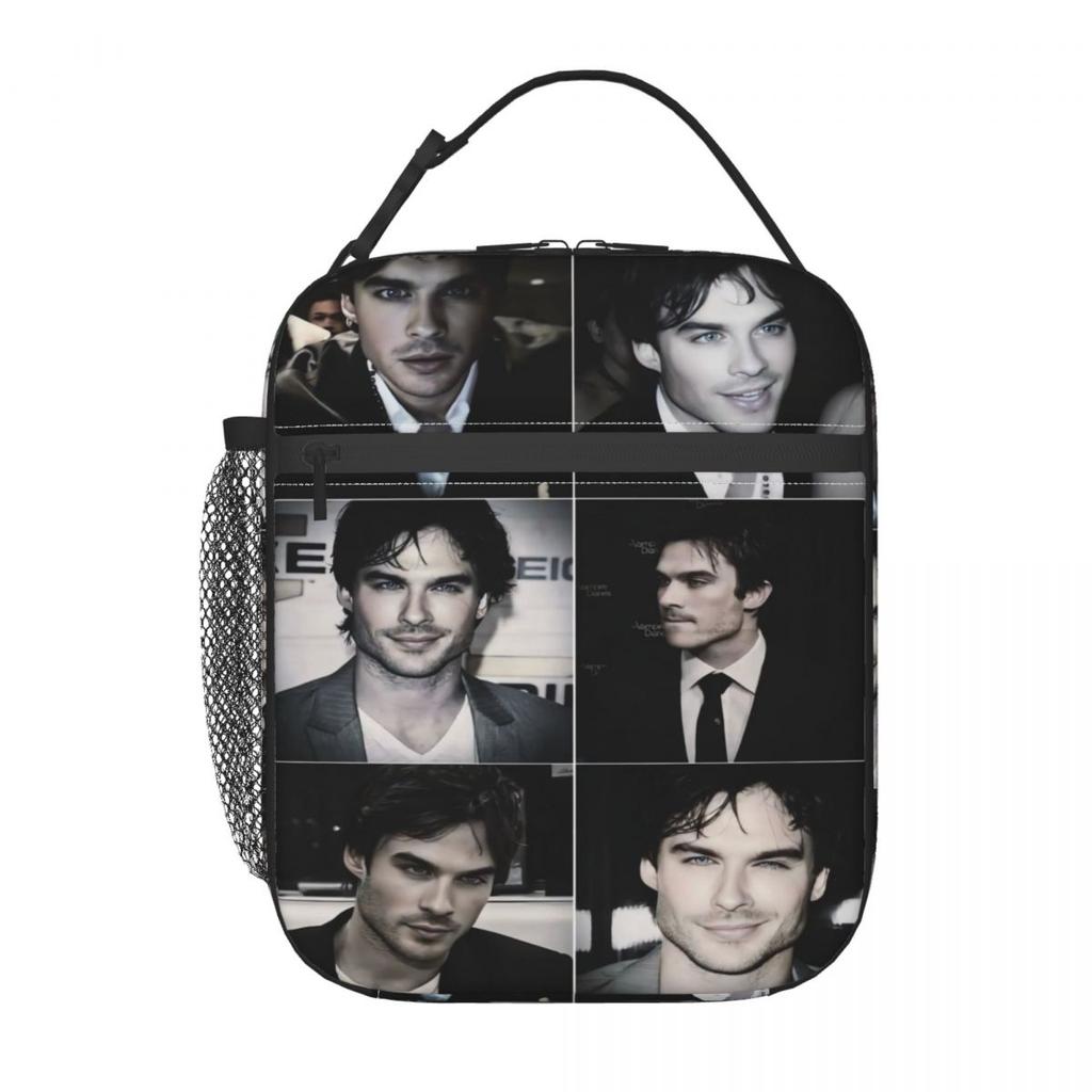 The Vampire Diaries Damon Salvatore TV Serie Lunchtas Werk Lunchbox Voor Meisjes Designer Thermische Tote Handtassen Koeltas