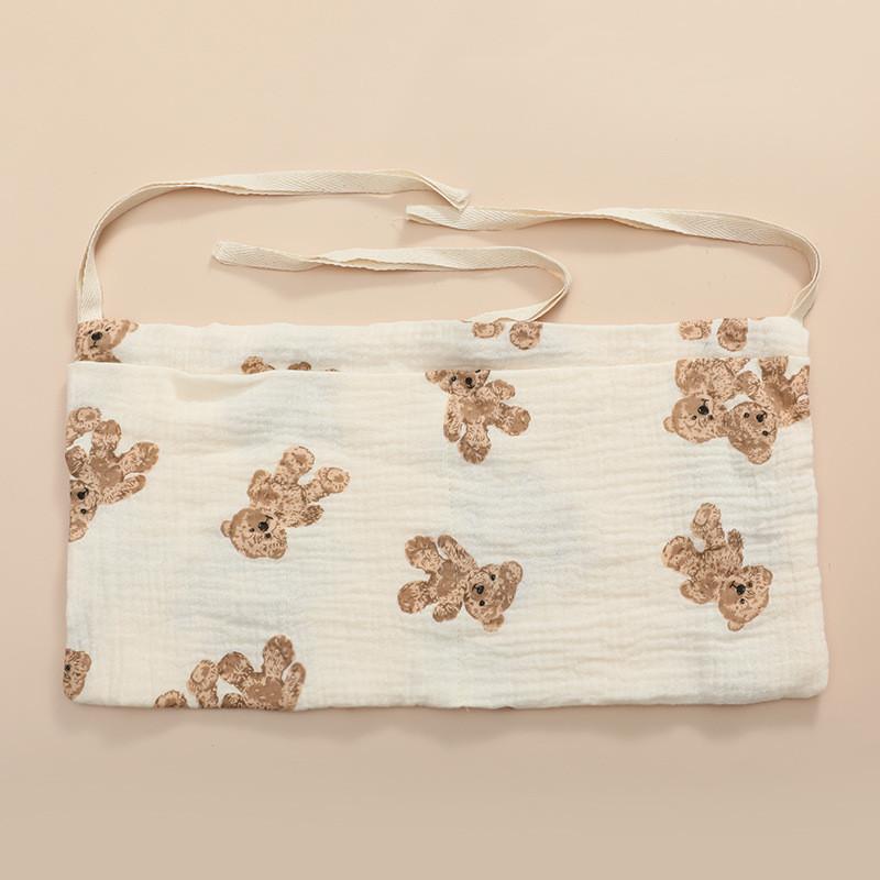 Baby Bedside Storage Bag With Double Pockets Made Of Cotton For Nursery Organization