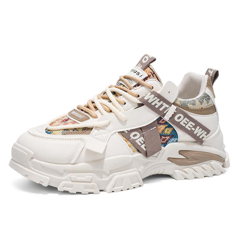 2025 Autumn Men's Shoes New Breathable Little White Shoes Men's Trend Versatile Platform Sports Shoes Casual Dad Shoes Men