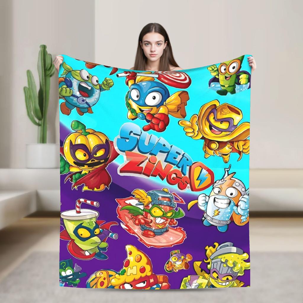 Super Zings Game  Soft Warm Blanket Superthing Travel Plush Throw Blanket Funny Home Decor Flannel Bedspread Sofa Bed Cover