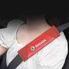 WPA1 2Pcs Car Seat Belt Shoulder Protection Covers Pads For Skoda Octavia Superb Rapid Kodiaq Karoq Fabia Vision RS Yeti Kamiq Enyaq