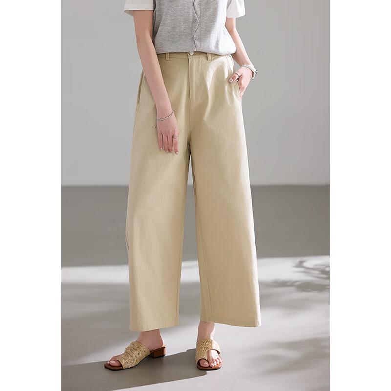 

VICTORIA&VERA Women s Cropped Wide-Leg Casual Pants L