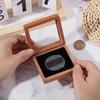 Silver Coin Commemorative Coin Badge Box Badge Black/White Ancient Coin Collection Box Walnut Wood Window Box Gift Box