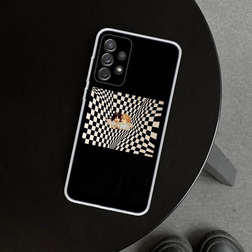 Black White Checkered Phone Case for Samsung Galaxy A17 A16 A26 A36 A56 A57 A37 A15 A25 A35 A55 A14 A24 A34 A54 A13 A23 A33 A53