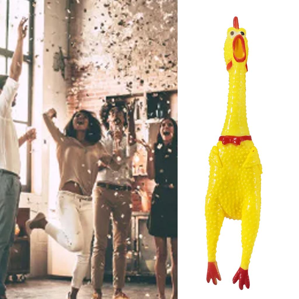 Screaming Chicken Toy Relieve Stress Anxiety Funny Squeak Sound Chicken Toy for Dogs Adults L L