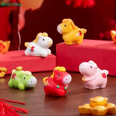 2026 Year of the Horse Lucky Figurine–Chinese New Year Decor Mini Statues with Fortune Symbols (Cute Animal Ornaments)