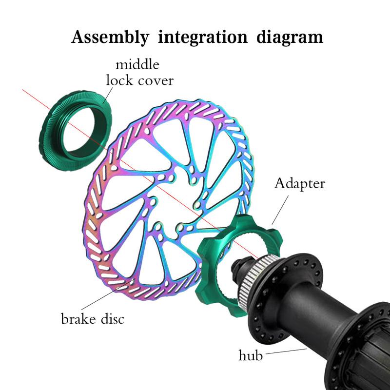 Bike Hub Center Lock To 6 Hole Adapter Mountain Bicycle Centerlock Hubs Middle Lock Conversion Seat 6 Bolt Rotor Disc Brake Part