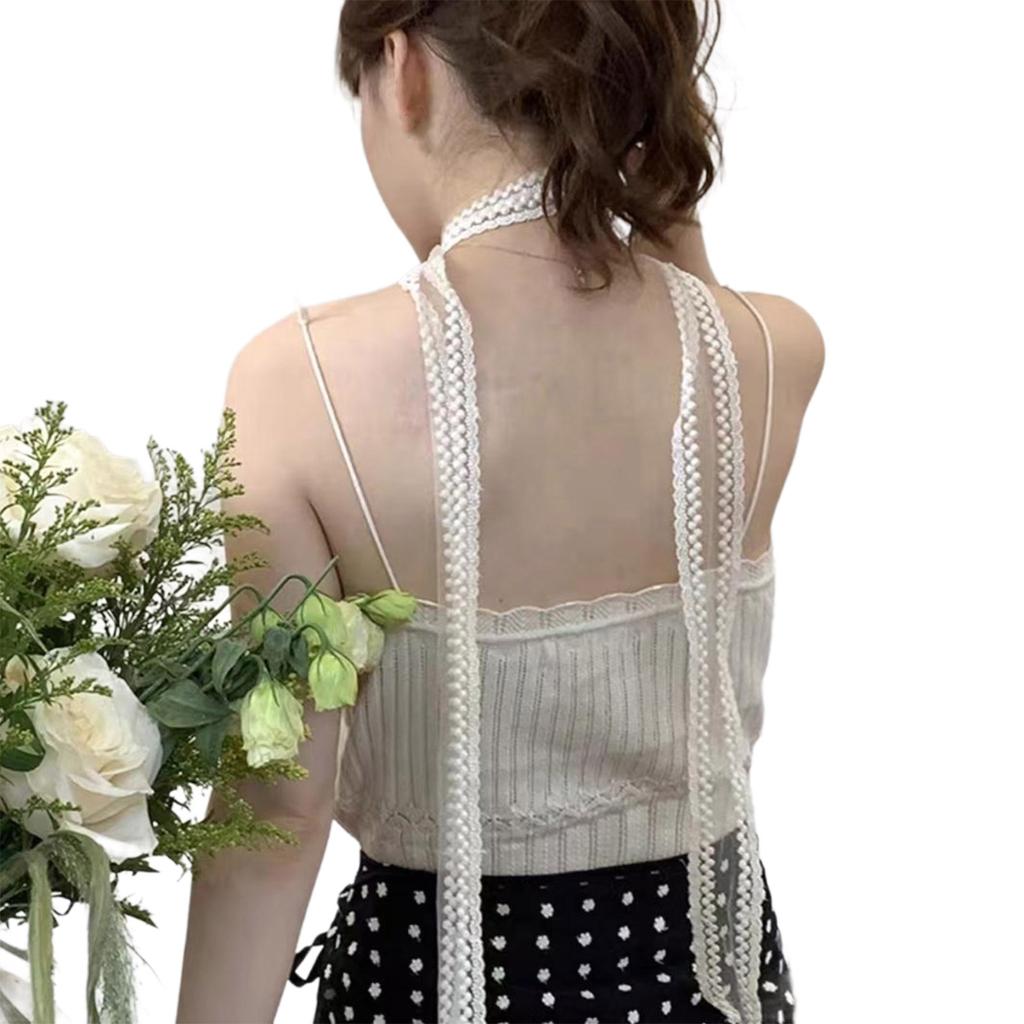 Female Pastoral Style Lace Scarf Elegant Girl Embroidery Long Scarf Fashion Camping Shopping Lace Scarf Comfortable