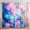 2-Panels Dreamy Smoke Gilded Gold Thread Ink Watercolor Stone Pattern Semi Blackout Curtain-Suitable for Gifting To Family