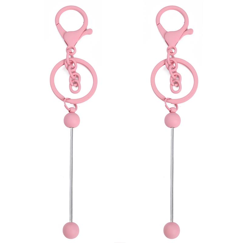 

1 компл. Необычный брелок для ключей «сделай сам», кольцо для ключей с бисером, подходят бусины с большими отверстиями для женщин и девочек, брелок «сделай сам», поставка ювелирных изделий 15cm 1pc/bag