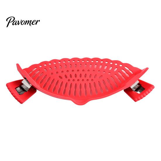 Vegetable Washing Filter Silicone Pot Edge Strainer, Clip-on Kitchen Colander for Pasta Vegetables, Multipurpose Food Strainer Non Slip Drainer