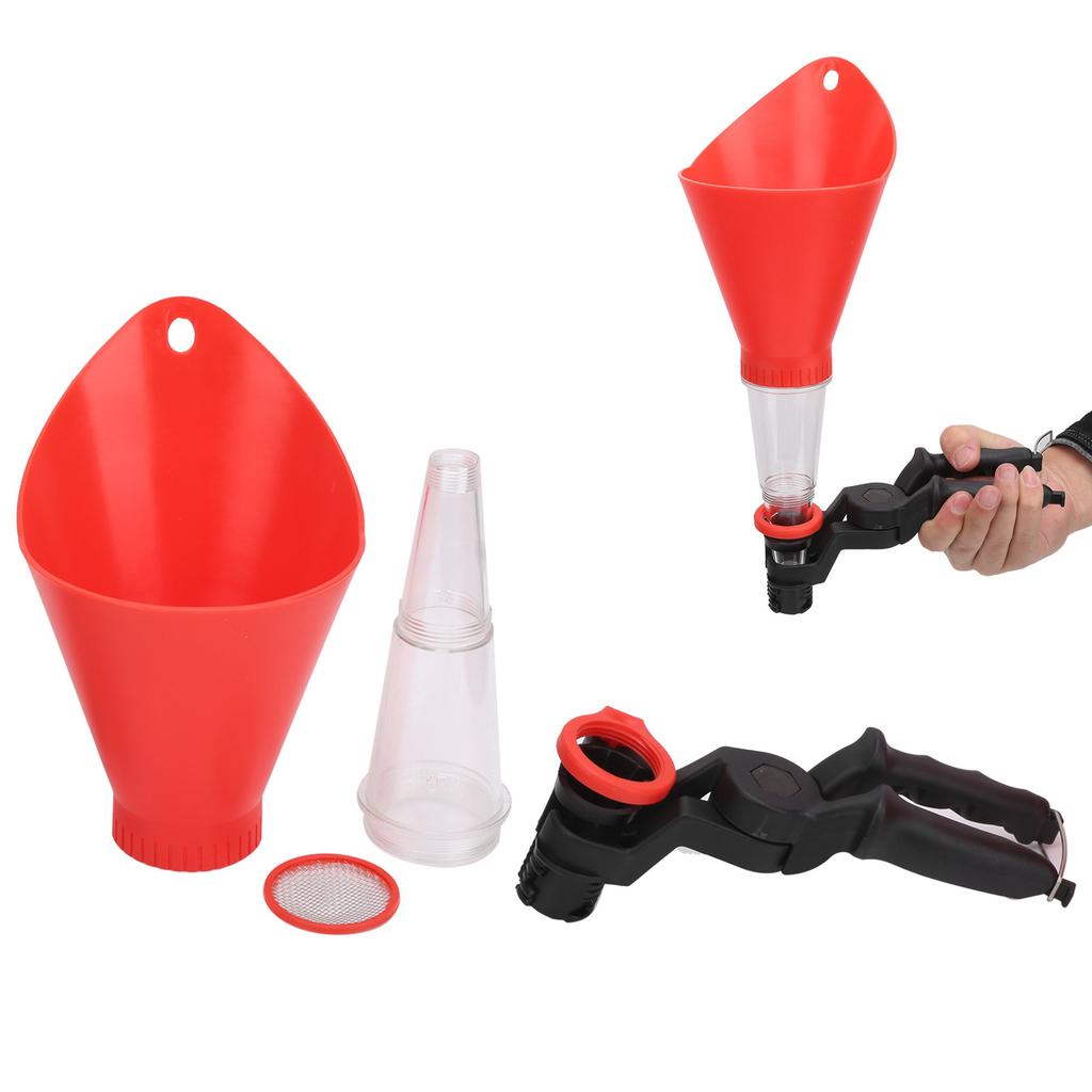 Engine Oil Funnel with Adjustable Fixed Bracket Drip Free Filling Spout Pour Tool Kit