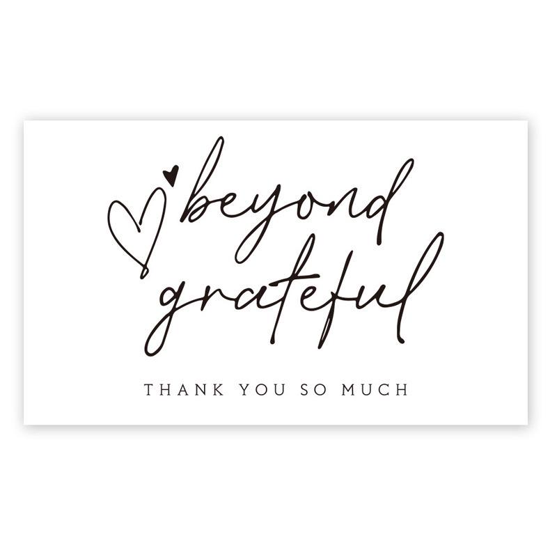 50-Pack Thank You Holiday Greeting Cards - Simple White Rectangular Labels
