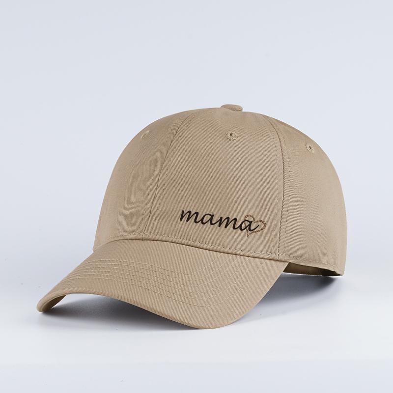 “Mama” Heart-Print Baseball Cap – Adjustable Unisex 100% Cotton Casual Sun Hat for Moms – Mother's Day Gift for Mom