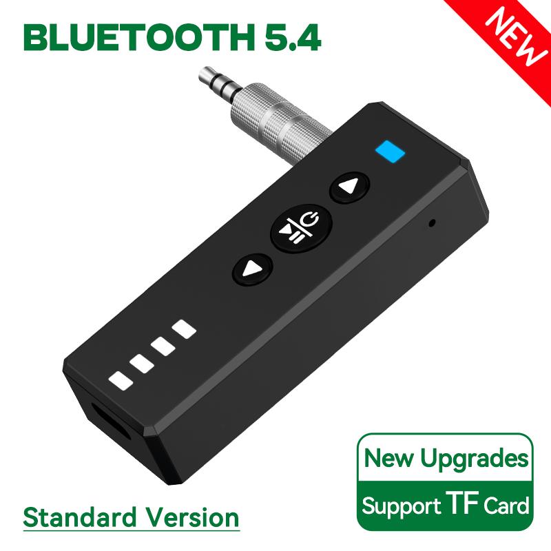 

3 в 1 Bluetooth 5.4 беспроводной аудио передатчик приемник MP3 TF карта воспроизведения адаптер 3.5MM AUX стерео музыка с микрофоном дисплей уровня заряда батареи ZF-363