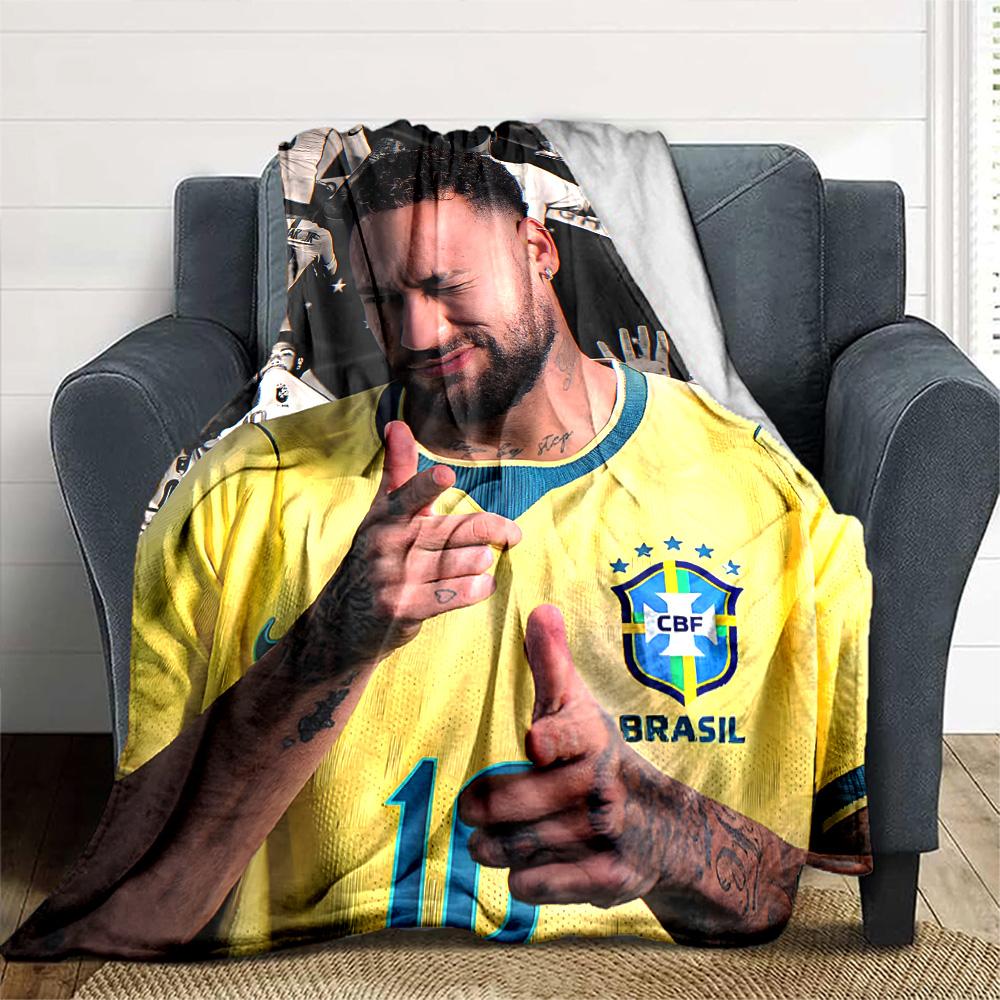 1pc Neymar17 Blanket, Gift, for Men and Women, Soft Blanket, Good for Sofa Bed Couch Travel, Lightweight Flannel Blanket