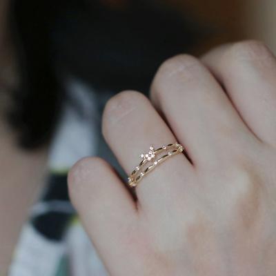 Bague de doigt Design à ouverture réglable Zircone cubique incrustée Anneau de doigt papillon double couche Bijoux de mode Cadeau
